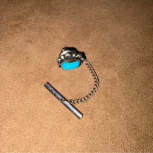 Silver and Turquoise Tie Tack